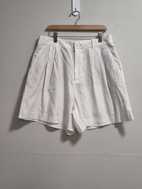 GAP White Linen-Blend High Rise Shorts